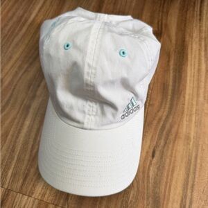 Adidas Classic White Cap with Teal Accents